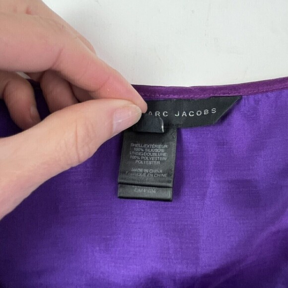 Marc by Marc Jacobs Silk Cocktail summer Mini Dress Purple Ruffled - Picture 12 of 15